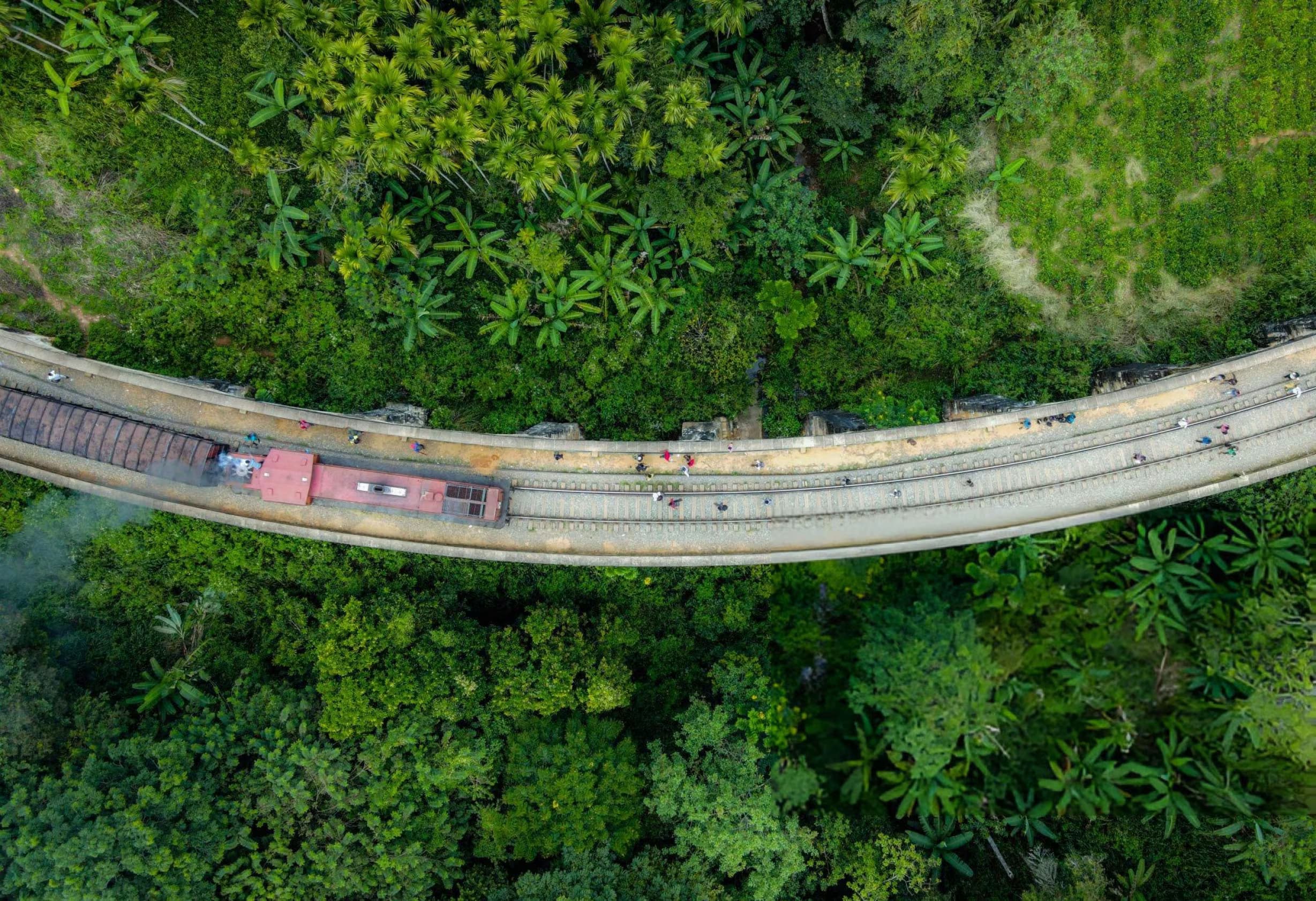 Ella Train Through Bridge Aerial View